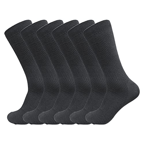 DiaryLook 6 Paar Bambus Socken Herren Schweißfest und atmungsaktiv Schwarze bambussocken Verschiedene Größen 39-42,43-46,47-49 von DiaryLook