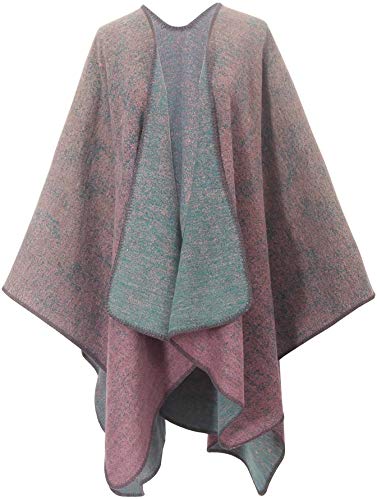 DiaryLook Damen Poncho Schal Winter Cardigan Übergroße Cape Elegant Poncho Für Frauen Umhang Damen Warm Weihnachtsgeschenke Für Frauen Tintenfarbe von DiaryLook