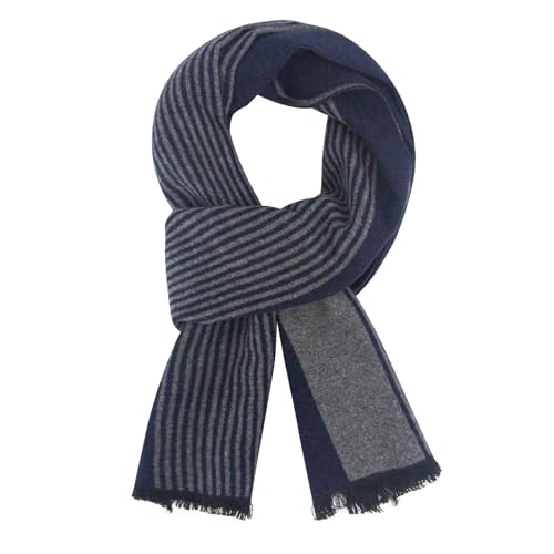 DiaryLook Herren Herbst Baumwolle kariert Schal-Winter Frühling Herbst Jungen Warm Lange Scarf mit Luxuriöse,Navy von DiaryLook
