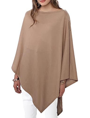 DiaryLook Kaschmir-Feeling gestrickter Poncho Damen Elegant, Langer Cape Damen Poncho für Frauen, weiche Knöpfe, Leichter Wickel Schal Cardigan für Frühling, Sommer, Winter Geschenk für Frauen von DiaryLook