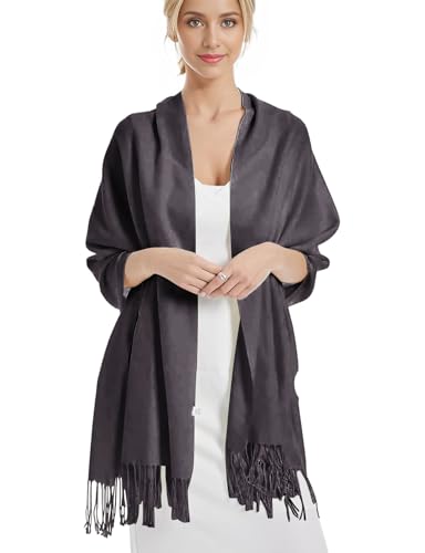 DiaryLook Kaschmir Schal Damen Winter Warm abendkleid Pashmina Schals tücher für Frauen Blanket Scarf Grau von DiaryLook