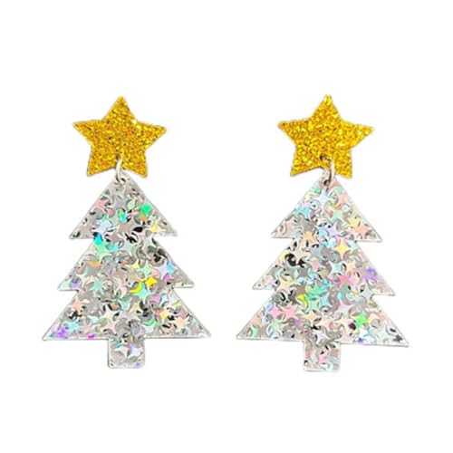 1 Paar Acryl-Weihnachtsbaum-Pailletten, mehrfarbig, Regenbogen-Ohrringe, elegante Glitzer-Ohrringe, 2023 Trend, Damenschmuck, Acryl von Diarypiece