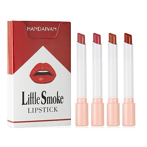 4 Stücke Kleine Matte Lippenstift Lipgloss Sets Für Frauen Lip Stain Langlebiger Lippenstift von Diarypiece