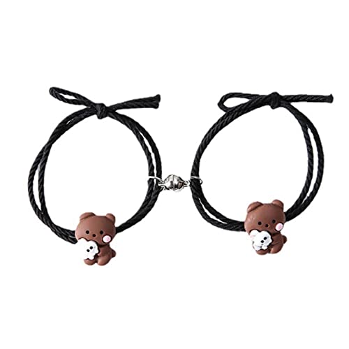 Diarypiece 2 x BFF-Armband, Glücksbringer, Bär, Hasen-Schmuck für Damen und Herren von Diarypiece