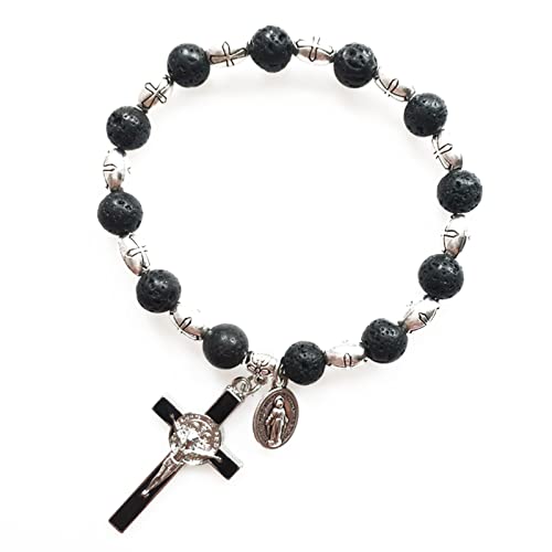 Diarypiece Damen-Stretch-Armbänder für Kreuz, religiöser Schmuck, christliches Geschenk für B von Diarypiece