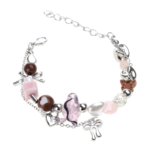 Diarypiece Schwarzes Katzen-Herz-Pentagramm-Armband für Frauen, süßes ästhetisches Armband, Schmuck von Diarypiece