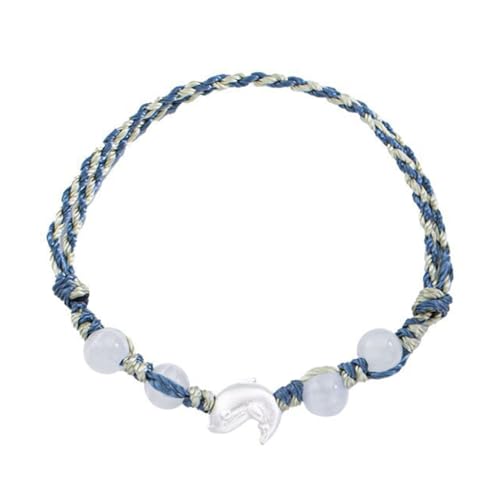 Diarypiece Verstellbares, buntes Kordelarmband mit Delfin, handgefertigter Schmuck für Damen von Diarypiece