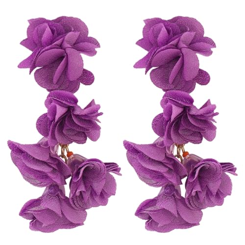 Elegante Blumenohrringe für Damen, baumelnde Ohrringe, Modeschmuck, Party-Schmuck, Acryl von Diarypiece