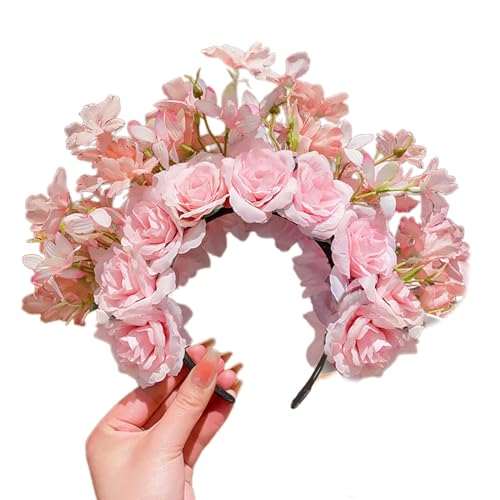 Ethnische Braut Stirnband Haarkranz Blumen Hochzeit Blumen Stirnband Doppelseitiges Haarband Haarschmuck Geburtstag Haarschmuck von Diarypiece