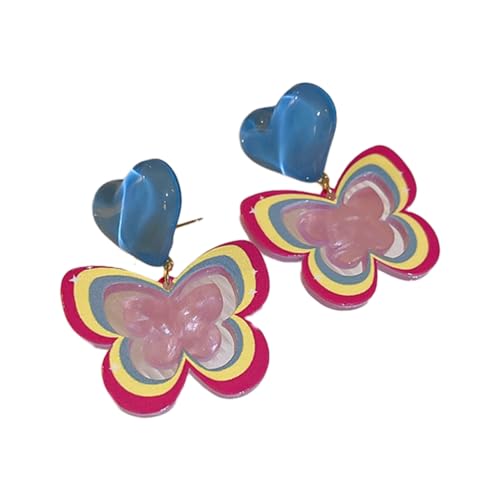 Große Acryl-Ohrstecker, übertriebene Retro-Schmetterling-Ohrringe für Mädchen, Acryl von Diarypiece