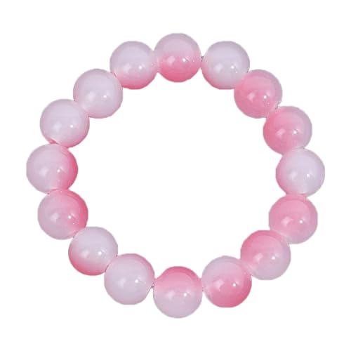 Pink-weiße Jade-Bodhi-Perlen-Charm-Armband für Männer, Frauen, Kinder von Diarypiece
