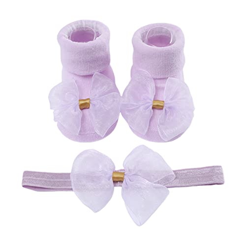 Schleifen Stirnband Und Kurze Socken Für Babys Unisex Jungen Und Mädchen Niedlicher Kopfschmuck Rutschfeste Bodensocken Geschlechtsneutrale Accessoires Baby Accessoires Für Mädchen von Diarypiece