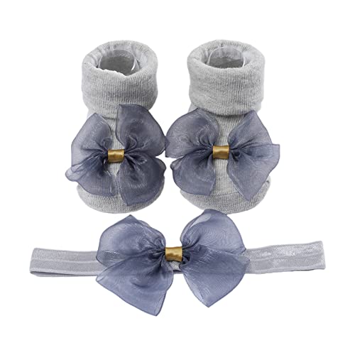 Schleifen Stirnband Und Kurze Socken Für Babys Unisex Jungen Und Mädchen Niedlicher Kopfschmuck Rutschfeste Bodensocken Geschlechtsneutrale Accessoires Baby Accessoires Für Mädchen von Diarypiece