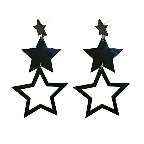 Stern lange Quaste baumeln Ohrringe für Frauen Lucky Hollow Star Anhänger Ohrringe, Acryl von Diarypiece