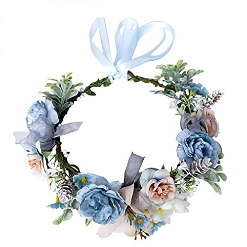 Strandkranz Stirnband Künstliche Blaue Kopfschmuck Hochzeit Festival Party Kopfschmuck von Diarypiece