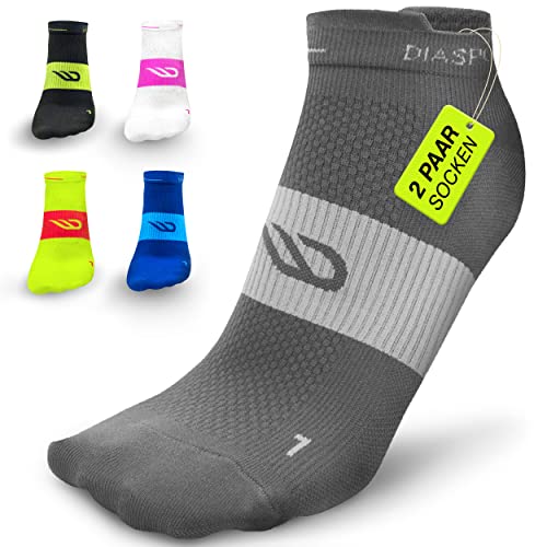 Diasports Laufsocken kurz SPEEDS für Damen und Herren (2 Paar) - Sportsocken für Winter und Sommer zum Joggen - Atmungsaktive Running Socks mit verstärkte Ferse und Blasenschutz von Diasports