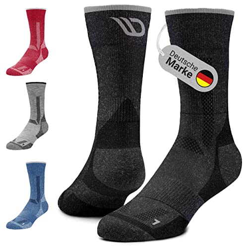 Diasports Merino Wandersocken Herren & Damen | Antiblasen Merinosocken Wanderstrümpfe | Atmungsaktive Outdoorsocken | Thermosocken | Funktionssocken Winter Sport & Arbeit | HIKESTARS Schwarz 35-38 von Diasports