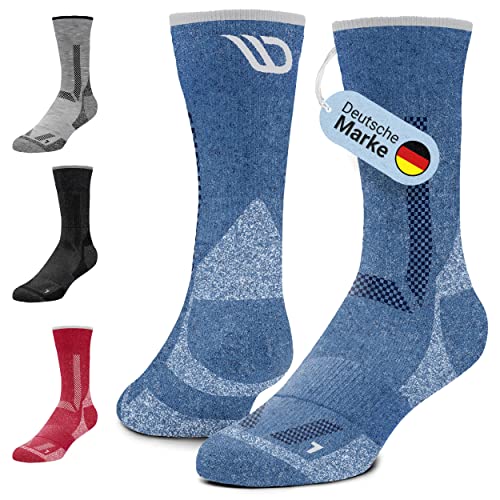 Diasports Merino Wandersocken Herren & Damen | Antiblasen Merinosocken Wanderstrümpfe | Atmungsaktive Outdoorsocken | Warme Thermosocken | Funktionssocken Winter Sport & Arbeit | HIKESTARS Blau 39-42 von Diasports