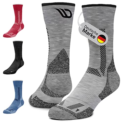 Diasports Merino Wandersocken Herren & Damen | Antiblasen Merinosocken Wanderstrümpfe | Atmungsaktive Outdoorsocken | Warme Thermosocken | Funktionssocken Winter Sport & Arbeit | HIKESTARS Grau 39-42 von Diasports