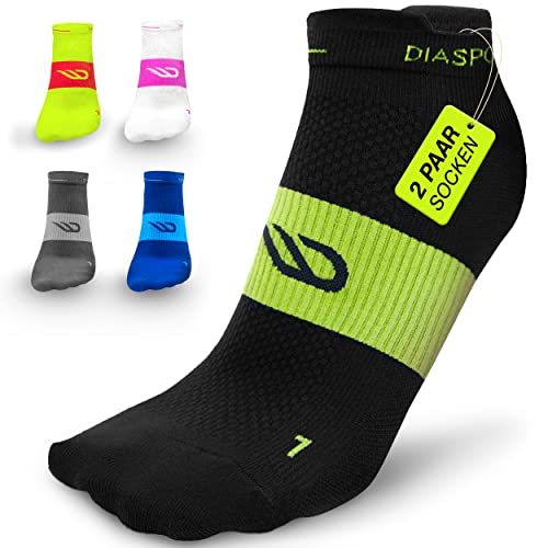 Diasports Laufsocken kurz SPEEDS für Damen und Herren (2 Paar) - Sportsocken für Winter und Sommer zum Joggen - Atmungsaktive Running Socks mit verstärkte Ferse und Blasenschutz von Diasports