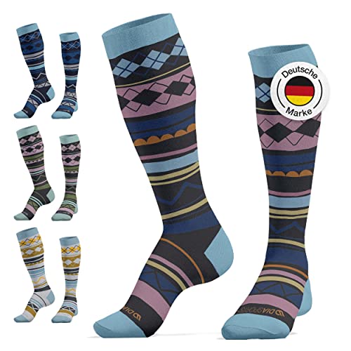 Diasports Skisocken Herren & Damen MERINO | Stylische Thermo Socken für Snowboard und Ski | Warme Skistrümpfe aus Merinowolle | Atmungsaktive Snowboardsocken für den Winter | Purple Rain 35-38 von Diasports