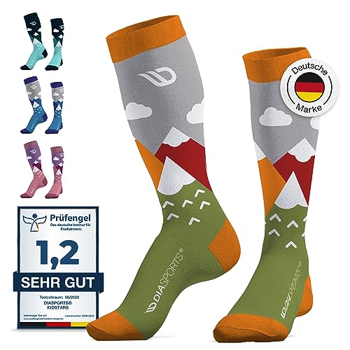 Diasports Skisocken Kinder aus Merinowolle | Warme Merino Thermosocken | Ski Kniestrümpfe für Mädchen & Jungen | Dicke Wintersocken für Kinder | Schneesocken in 4 Farben (Grün, 35-38) von Diasports