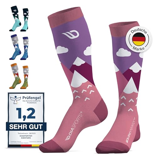 Diasports Skisocken Kinder aus Merinowolle | Warme Merino Thermosocken | Ski Kniestrümpfe für Mädchen & Jungen | Dicke Wintersocken für Kinder | Schneesocken in 4 Farben (Rosa, 23-26) von Diasports