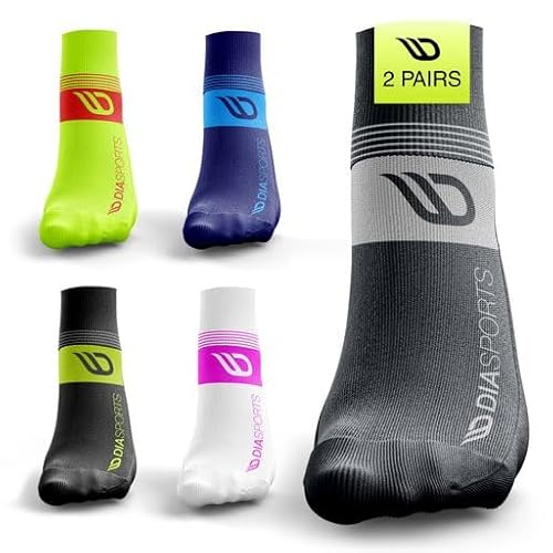 Laufsocken RUNICKS für Damen und Herren (2 Paar) - Sportsocken für Winter und Sommer zum Joggen - Fitnesssocken gegen Druckstellen und Schweißfüße (Grau, 43-47) von Diasports