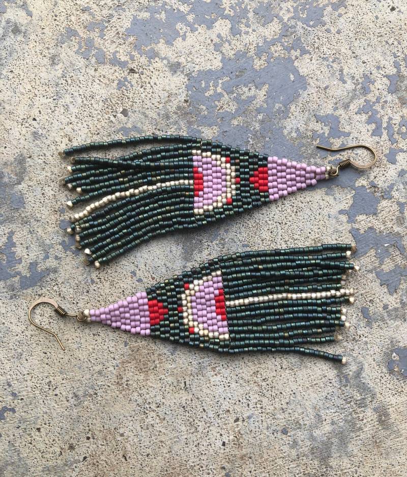 Calla Magie Rocailles-Perlen-Ohrringe Calla Magie Rocailles-Perlen-Ohrringe von DiatomDeliSeedBeads