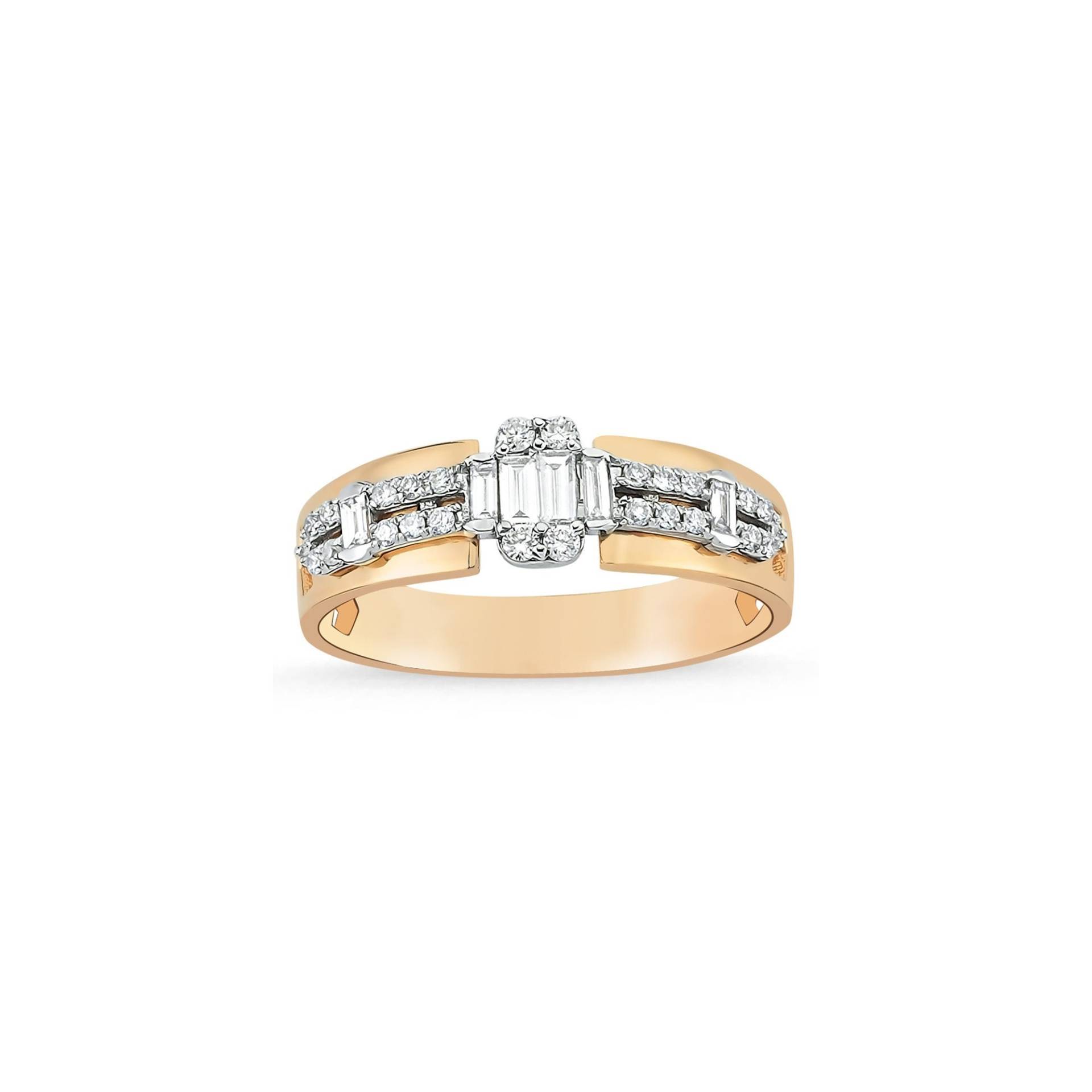 0, 32 Ct Natürlicher Diamant Ring Massives Gold Anniversay Roségold Baguette Schliff von DiazJewelryCo