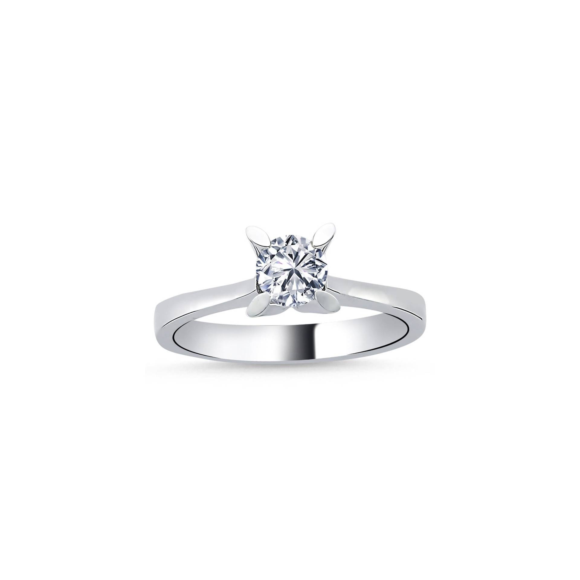 0, 51 Ct Echter Diamant Solitär Verlobungsring Gold Rundschliff Versprechen Ring 14K Weißgold von DiazJewelryCo