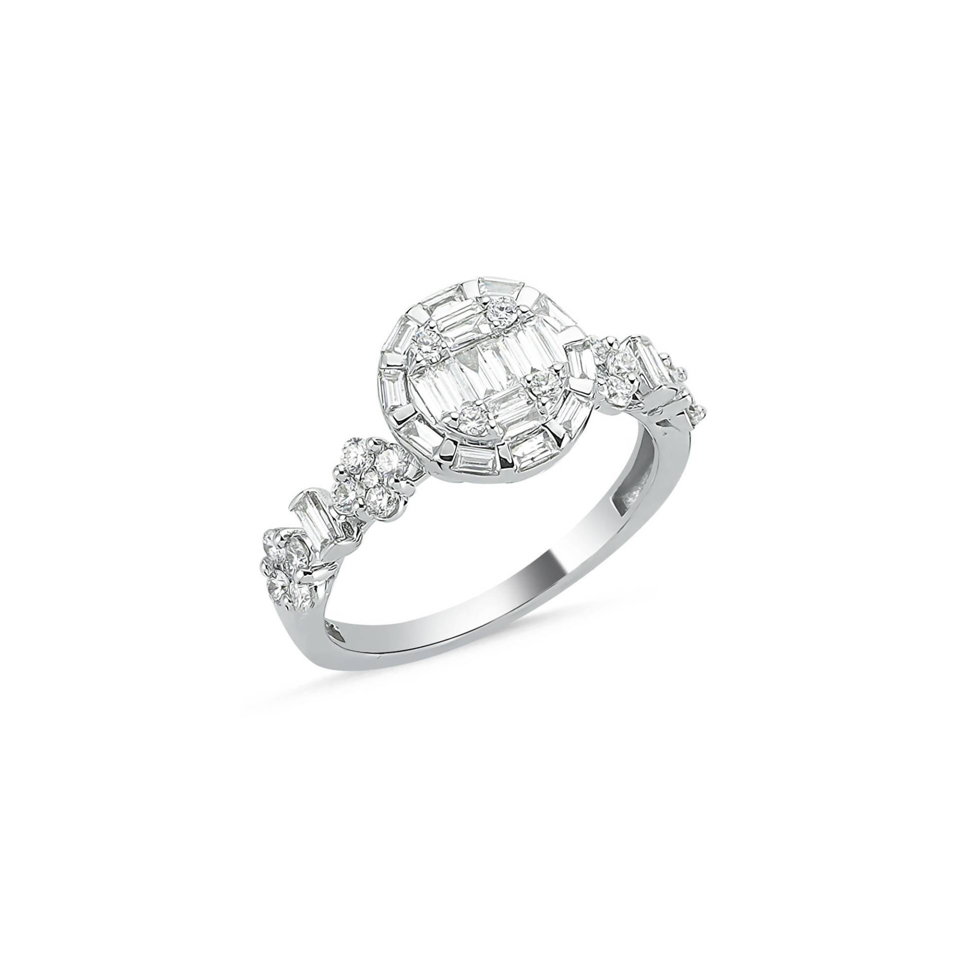 0, 77 Ct Naturdiamant-Ring Aus Massivem Gold Baguetteschliffring Braut-Verlobungsringe Einzigartige Diamant-Brautringe Jubiläumsringe von DiazJewelryCo