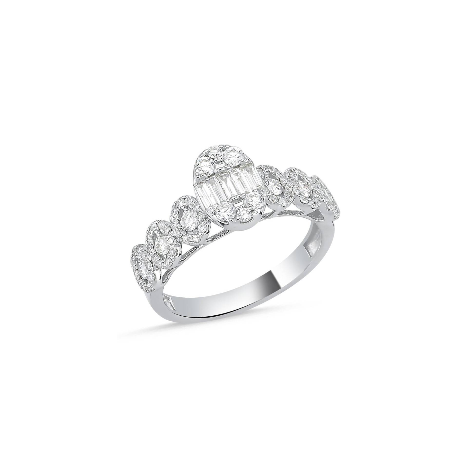 0, 78 Ct Naturdiamant-Ring Aus Massivem Gold Baguetteschliffring Braut-Verlobungsringe Einzigartige Diamant-Brautringe Jubiläumsringe von DiazJewelryCo