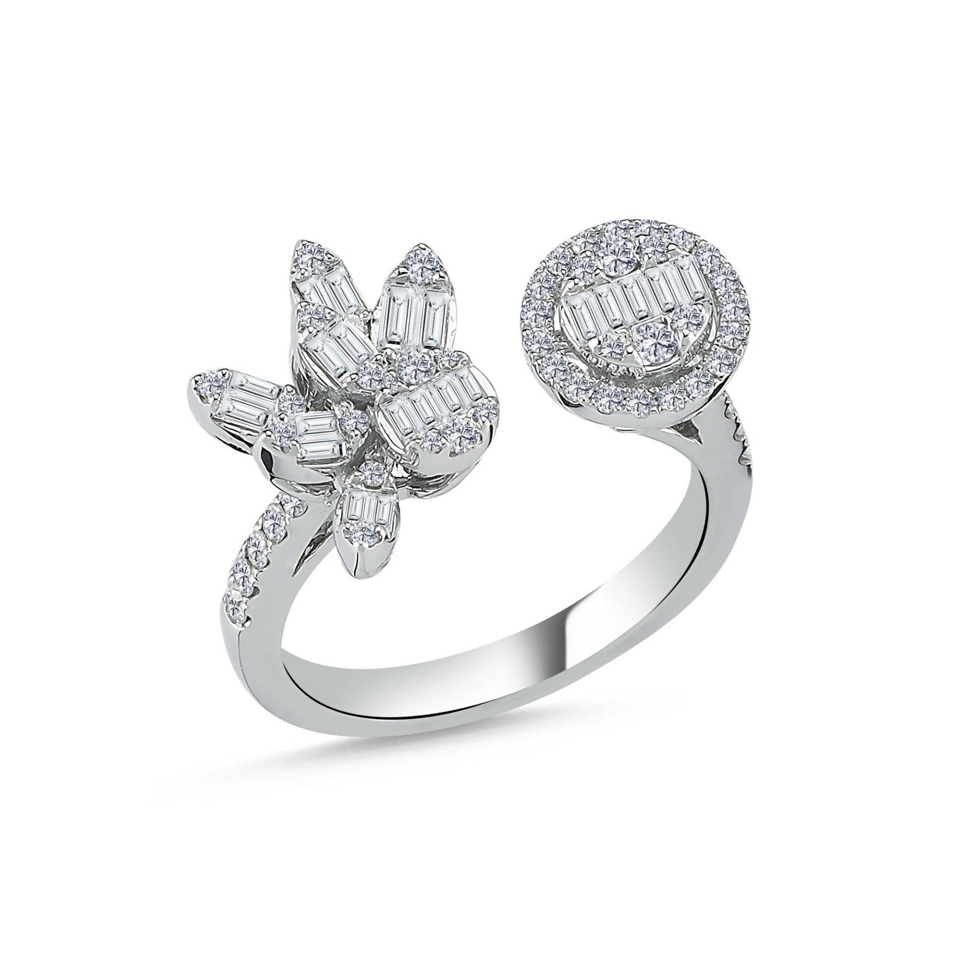 0, 79 Ct Naturdiamant-Ring Aus Massivem Gold Baguetteschliffring Braut-Verlobungsringe Einzigartige Diamant-Brautringe Jubiläumsringe von DiazJewelryCo