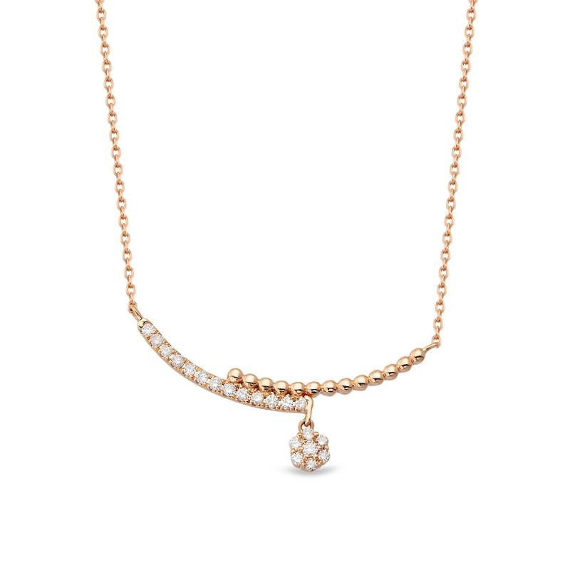 0.21Ct Echte Diamant-Halskette - Diamant- Und Perlenstab-Halskette Stilvolle Einfache Halskette Für Den Täglichen Gebrauch Wackelige von DiazJewelryCo