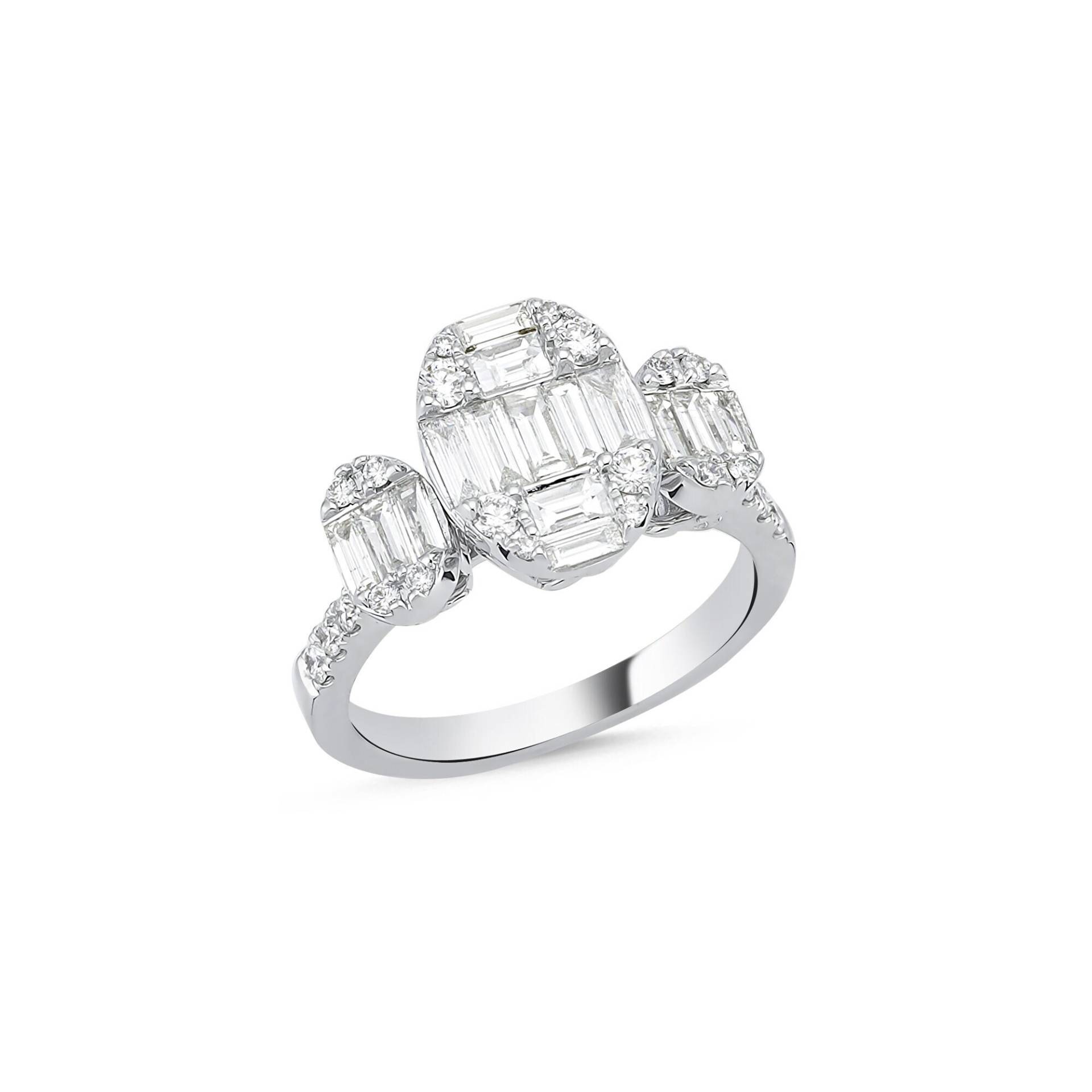 1.23 Ct Naturdiamant-Ring Aus Massivem Gold Vintage-Diamant-Cluster-Ring Einstellbarer Edelsteinring von DiazJewelryCo