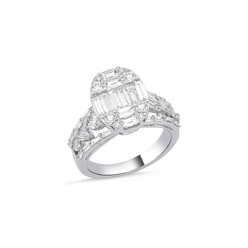 1.75 Ct Natürlicher Diamant Massiv Gold Ring Vintage Cluster Verstellbarer Edelstein von DiazJewelryCo