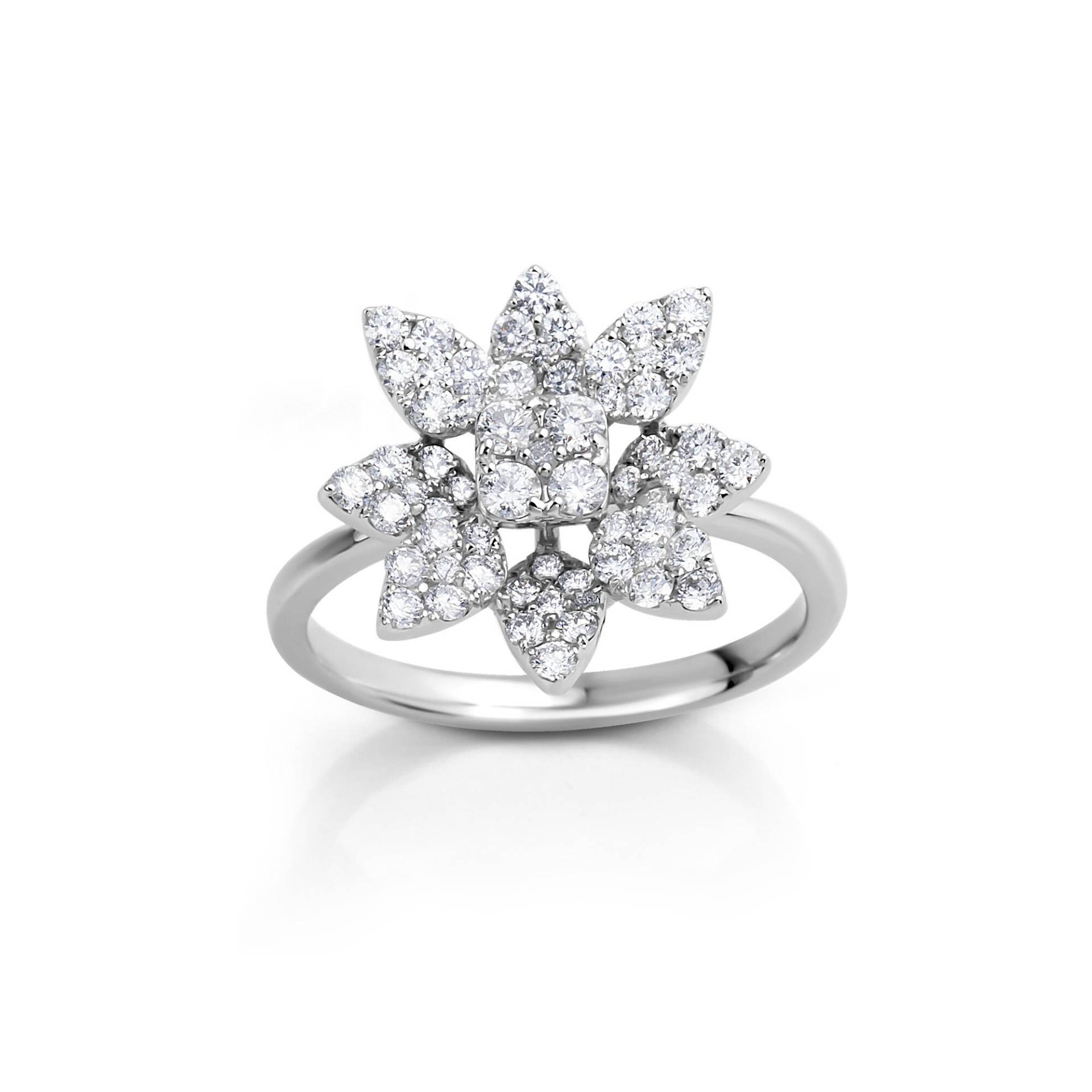 Diamant Blumen Cluster Ring Verlobungsringe Vintage Ringe Cocktail Jubiläum von DiazJewelryCo