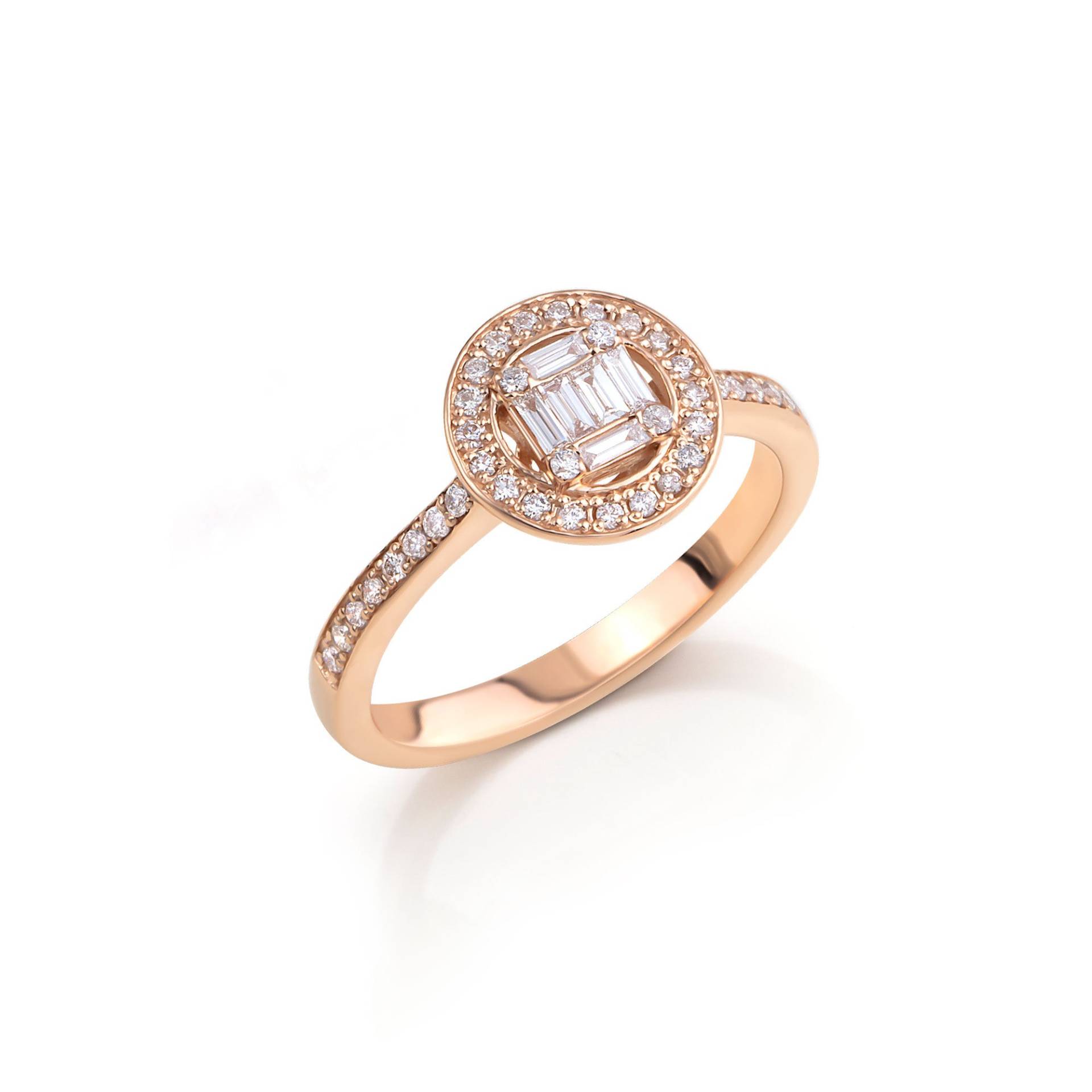 Halo Baguette Diamant Vintage Ring Vorschlag Cluster Verlobungsring Zierliche von DiazJewelryCo