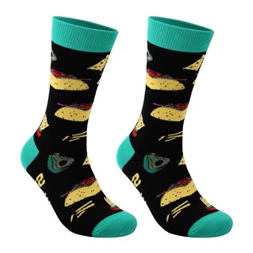 Dibotell Lustige Socken 1 Paar Fun-Socken-If You Can Read This Bring Me Some Tacos Socken Atmungsaktive Baumwoll Calf Freizeitsocken für Männer EU 44-49 Geburtstags Valentinstag Geschenke von Dibotell