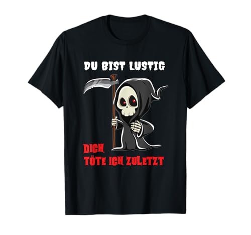 Dich töte ich zuletzt Sensenmann Outfits - Büro Humor Spruch T-Shirt - Herren - Schwarz - S - Kurzarm - Casual, Humorous Cartoon Sensenmann T-Shirt von Dich töte ich zuletzt Sensenmann Outfits