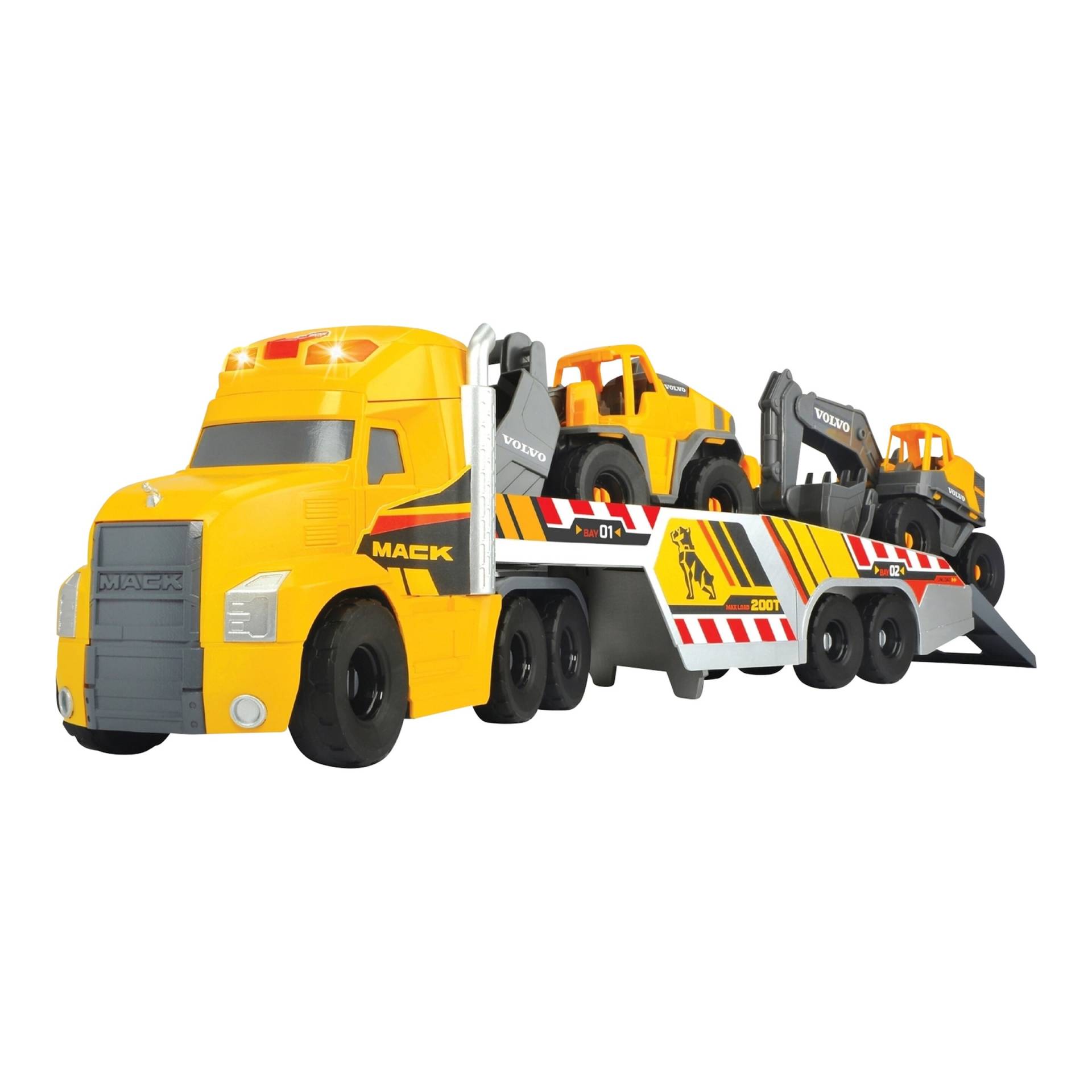 Dickie Toys Schwertransporter Mack Heavy Loader Truck mit 2 Volvo Baustellenfahrzeugen Dickie Toys Schwertransporter Mack Heavy Loader Truck mit 2 Volvo Baustellenfahrzeugen von Dickie Toys