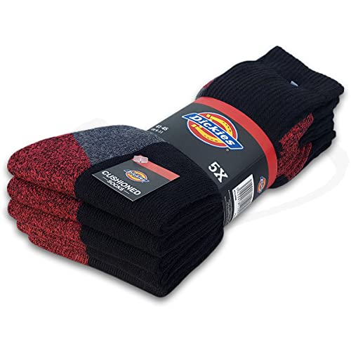 Dickies® CUSHIONED CREW Work Socks Herren Arbeitssocken Business Socken Strümpfe Größe 39-50 (41-45, 5 Paar Schwarz) von Dickies