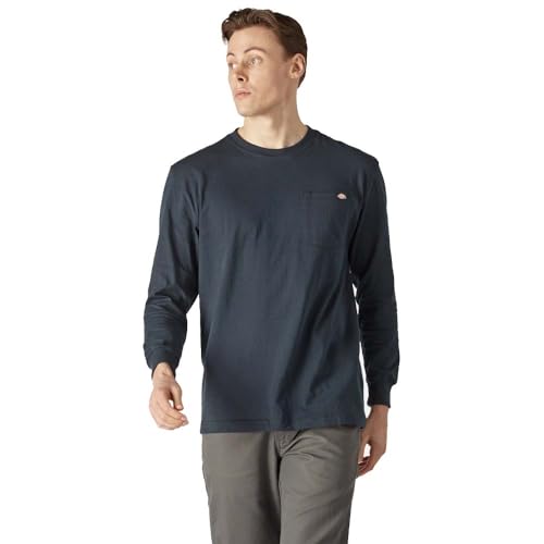 Dickies, Herren, Schweres Langarmshirt mit Tasche, legere Passform, DUNKELNAVAIR, S von Dickies