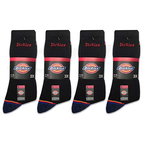 Dickies 12 Paar STRONG WORK SOCKS Herren Arbeitssocken Business Socken Strümpfe Größe 41-50 (39-42, 12 Paar Schwarz) von Dickies