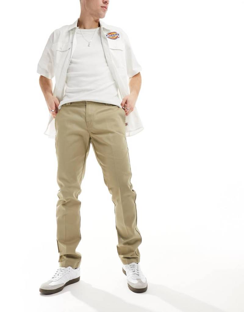 Dickies - 872 - Worker-Chinohose in Khaki mit schmalem Schnitt-Grün von Dickies