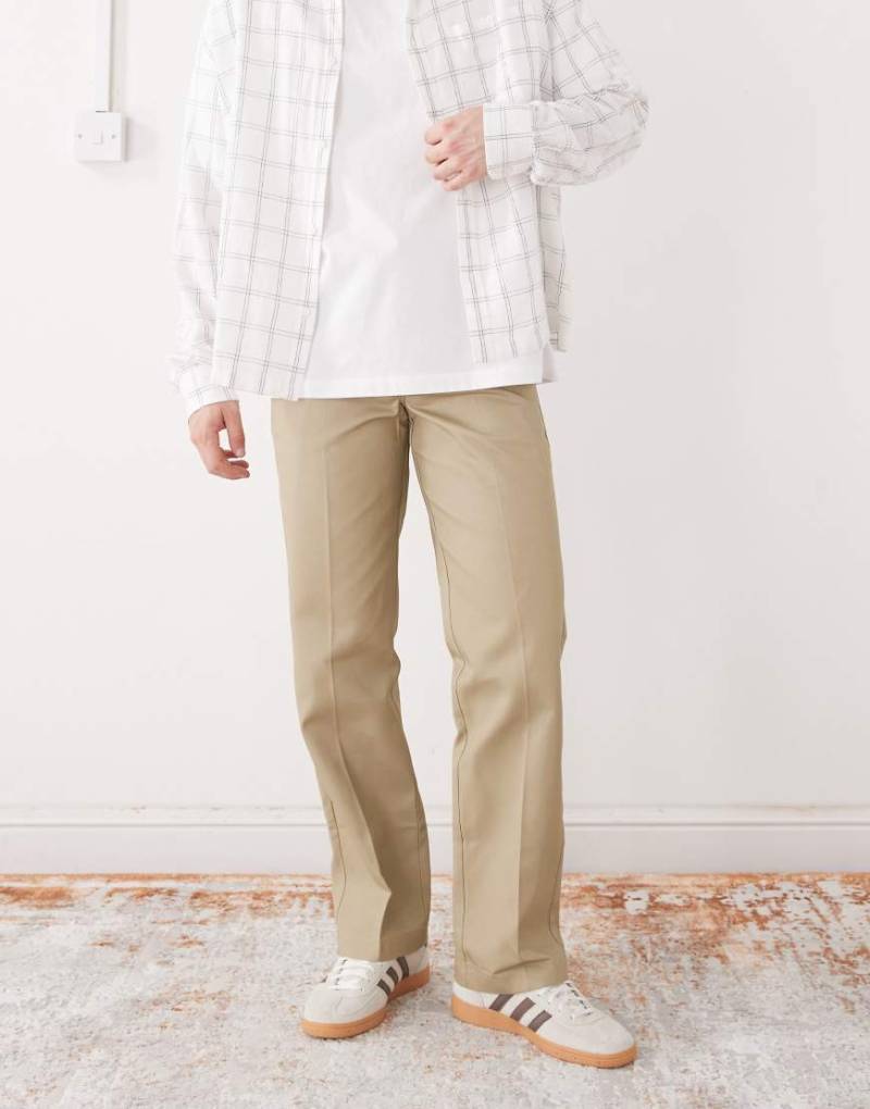 Dickies - 873 - Chino-Hose in Khaki mit schmalem, geradem Schnitt-Grün von Dickies