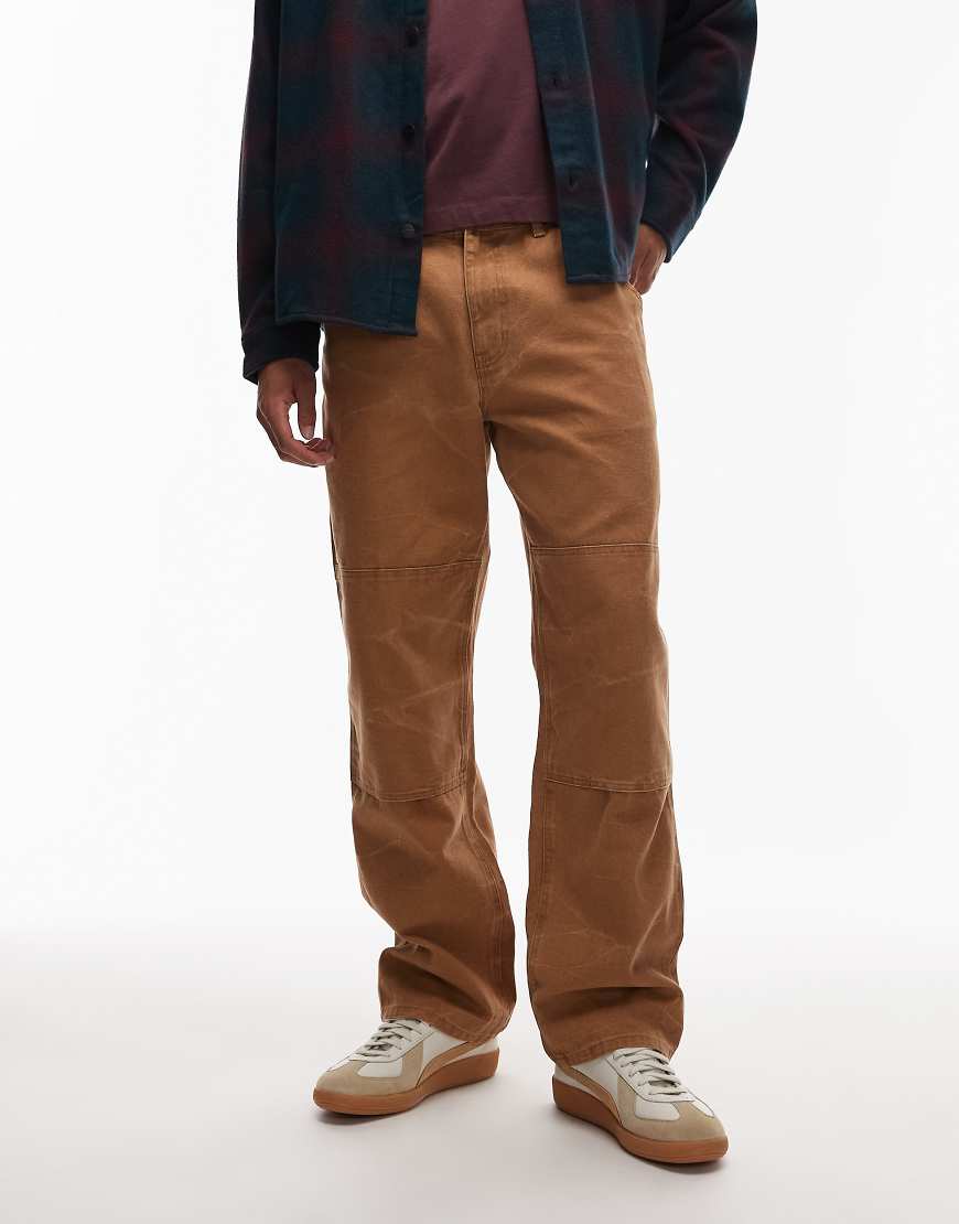 Dickies - APAC - Canvas-Hose in Braun-Hellbraun mit zweilagiger Kniepartie-Brown Dickies - APAC - Canvas-Hose in Braun-Hellbraun mit zweilagiger Kniepartie-Brown von Dickies