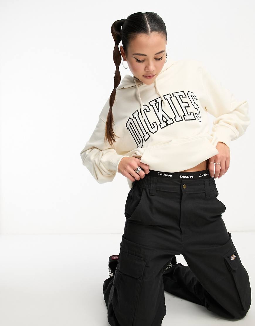 Dickies - Aitkin - Kapuzenpullover in Weiß mit aufgesticktem College-Logo-Bunt von Dickies