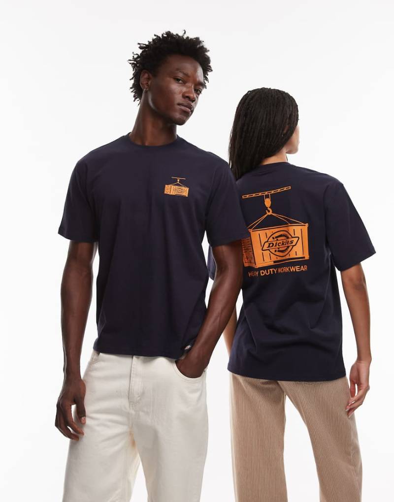 Dickies - Apison - T-Shirt in dunklem Marineblau mit Grafikprint am Rücken von Dickies